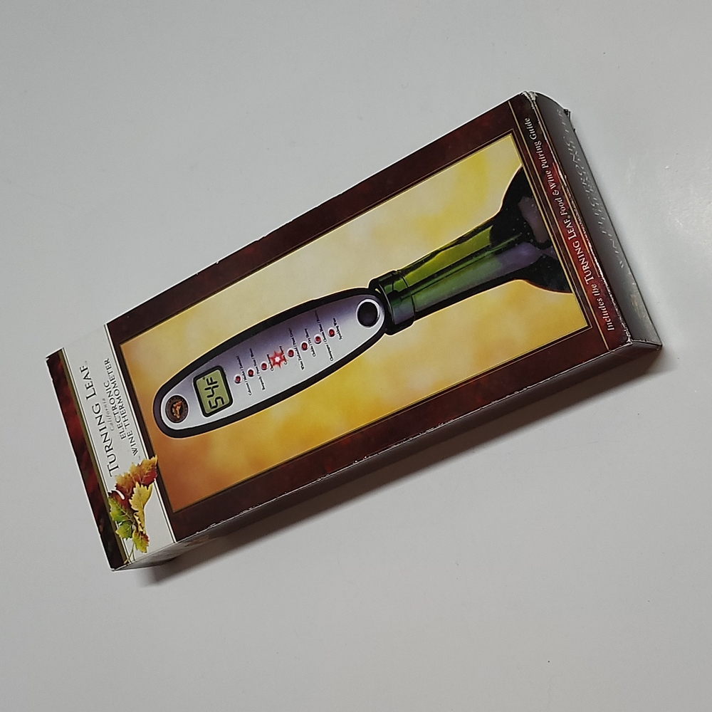Turning Leaf Electronic Wine Thermometer Includes Food And Wine Pairing NWT